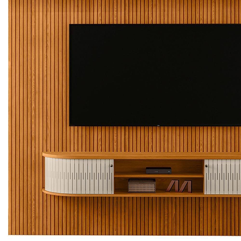 Painel Bancada TV 75 Polegadas 245x238 Cm Bugatti Madetec Cinamomo Off White - 4