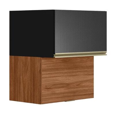 Armário Aéreo Proença 60cm 2 Portas Basculantes Mdf Nogueira Touch-carbono Prime Tx