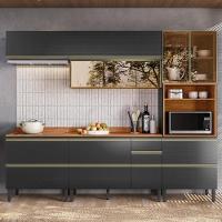 Cozinha Modulada Proença 5 Peças Com Aéreo 80cm Nogueira Touch-carbono Prime Tx - Demartêz - 2