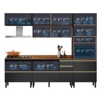 Cozinha Modulada Proença 5 Peças Com Aéreo 80cm Nogueira Touch-carbono Prime Tx - Demartêz - 5