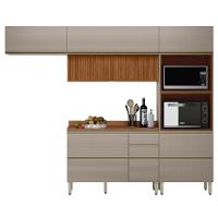 Cozinha Modulada Proença 4 Peças Com Aéreo 120cm Ripado Nogueira Touch-nude Prime Tx - Demartêz - 1