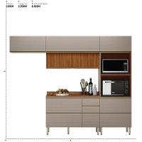 Cozinha Modulada Proença 4 Peças Com Aéreo 120cm Ripado Nogueira Touch-nude Prime Tx - Demartêz - 7