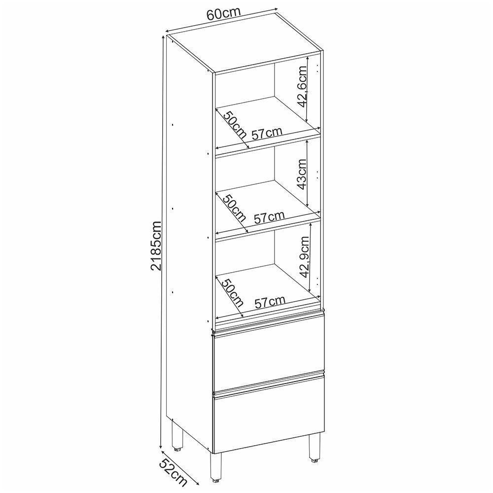 Cristaleira Proença 70cm 1 Porta Vidro Reflecta E 2 Gavetas Nogueira Touch-carbono Prime Tx - Demartêz - 7