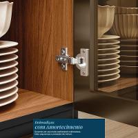 Cristaleira Proença 70cm 1 Porta Vidro Reflecta E 2 Gavetas Nogueira Touch-carbono Prime Tx - Demartêz