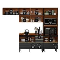 Cozinha Modulada Proença 4 Peças Com Torre Quente 2 Fornos Nogueira Touch-carbono Prime Tx - Demartêz - 6