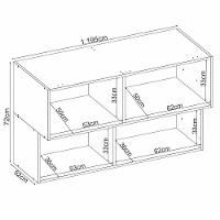 Armário Aéreo Proença 120cm Basculante 1 Porta Mdf E 1 Porta Ripada Nogueira Touch-nude Prime Tx - 6