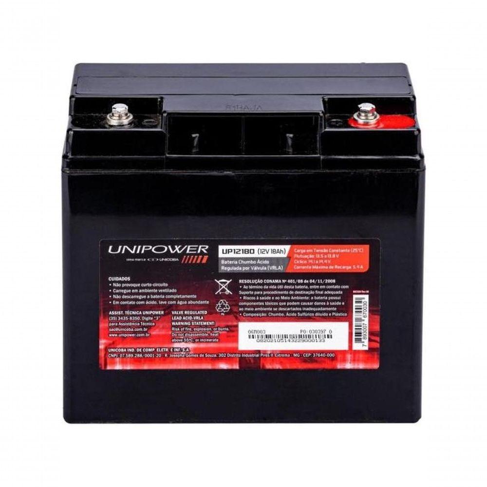 Bateria Estacionária Selada 12v 18ah Vrla Up12180 Unipower - 2