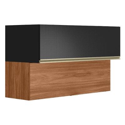 Armário Aéreo Proença 120cm 2 Portas Basculantes Mdf Nogueira Touch-carbono Prime Tx
