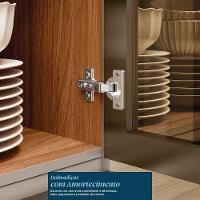 Cristaleira Proença 70cm 1 Porta Vidro Reflecta E 2 Gavetas Nogueira Touch-nude Prime Tx - Demartêz