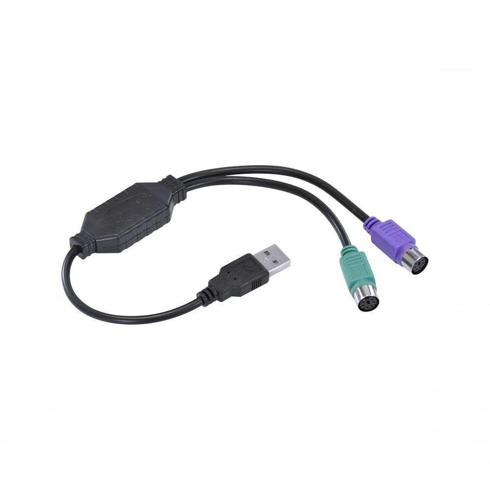 Cabo Adaptador Ps2 Fêmea X Usb Macho 30 Cm - Usbps-2 - 1