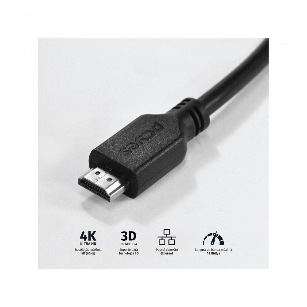 Cabo Hdmi 2.0 4k 28awg Puro Cobre 5 Metros - Phm20-5 - 1
