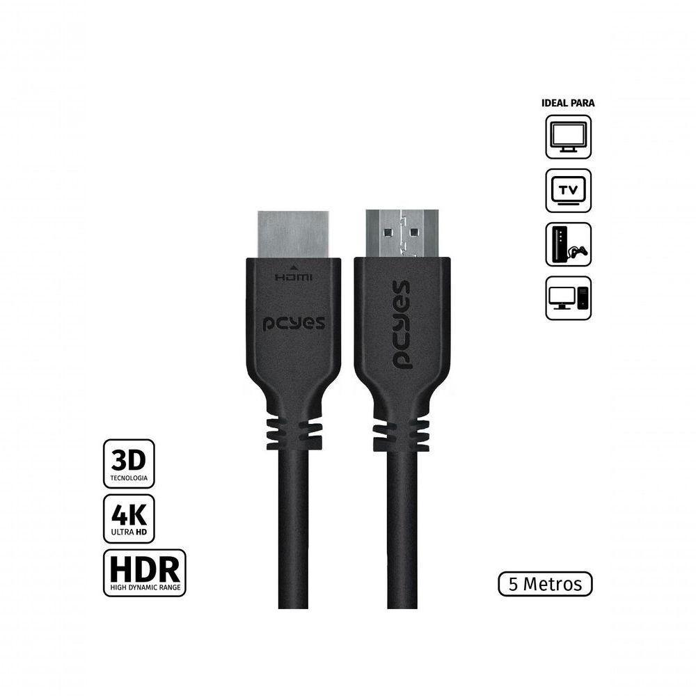 Cabo Hdmi 2.0 4k 28awg Puro Cobre 5 Metros - Phm20-5 - 3