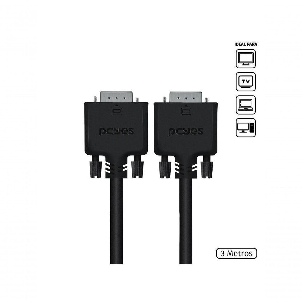 Cabo De Vídeo Vga 15 Pinos Macho Para Vga 15 Pinos Macho 28awg Puro Cobre 3 Metros - Pvm15-3 - 2