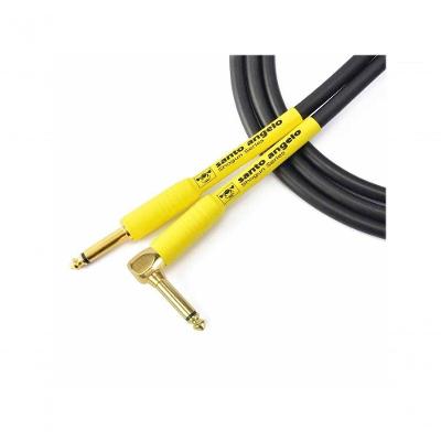 Cabo De Guitarra Shogun 0,75mm Conector Em Ouro P10-p10 90º 15ft 4,57 Metros Preto