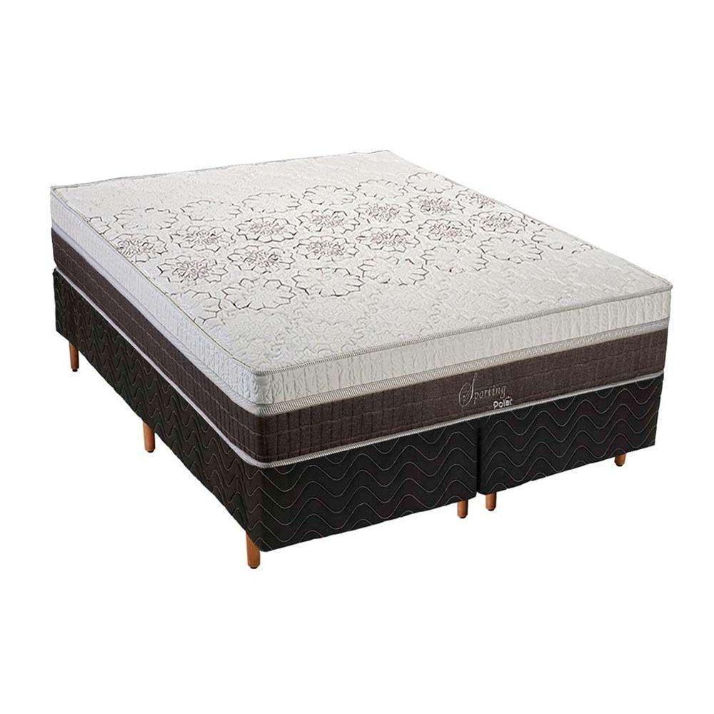 Cama Box Queen: Colchão Molas Ensacadas Polar MasterPocket Sporting + Base CRC Rústico Black(158x198) - 1