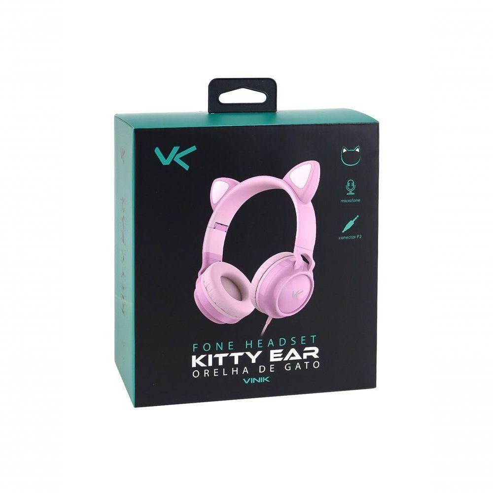Fone De Ouvido Headset Kitty Ear - Orelha De Gato Branco Com Microfone Cabo 1.2m Plug P2 Estereo P3 - Ke110b - 7