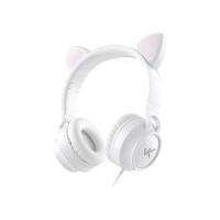 Fone De Ouvido Headset Kitty Ear - Orelha De Gato Branco Com Microfone Cabo 1.2m Plug P2 Estereo P3 - Ke110b - 1