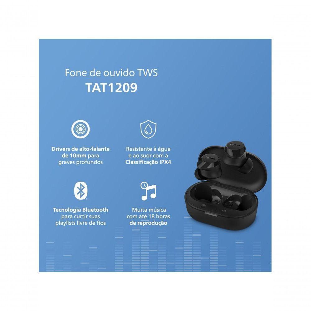 Fone De Ouvido Tws Bluetooth C- Microfone - Tat1209bk - 7