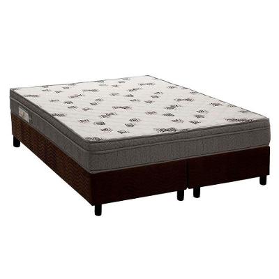 Cama Box King: Colchão Espuma D45 Ortobom Light Saúde Ortopilow + Base CRC Suede Brown(186x198)