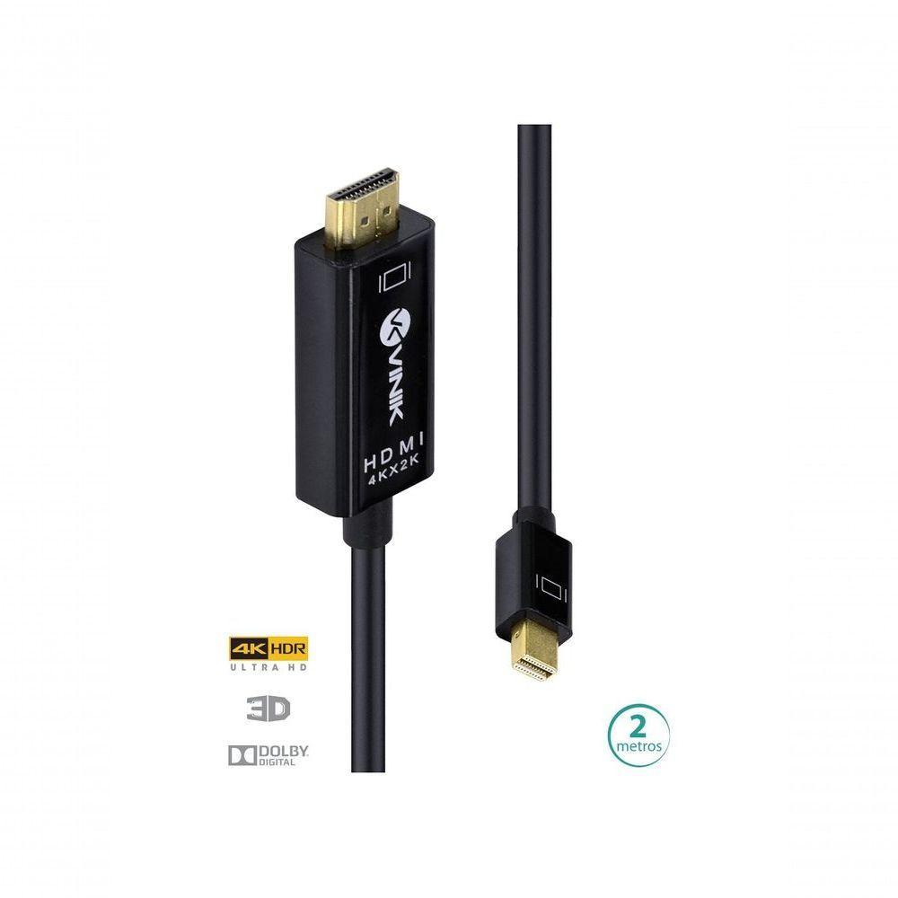 Cabo Mini Displayport Para Hdmi 2.0 4k Ultra Hd 2 Metros - H20mdp-2 - 1