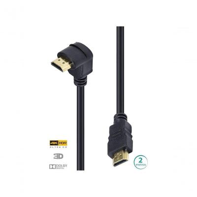 Cabo Hdmi 2.0 4k Ultra Hd 3d Conexão Ethernet Com 01 Conector 90º 2 Metros - H2090-2