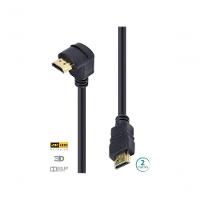 Cabo Hdmi 2.0 4k Ultra Hd 3d Conexão Ethernet Com 01 Conector 90º 2 Metros - H2090-2 - 1