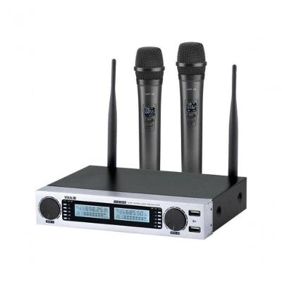 Microfone De Mão Duplo Vokal Vlr-502 Cromado
