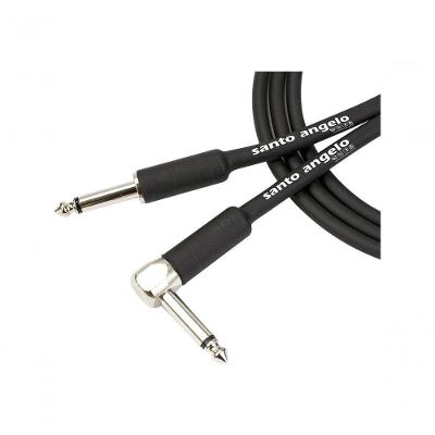 Cabo De Guitarra Angel 0,30mm Conector P10-p10 90º 20ft 6,10 Metros Preto