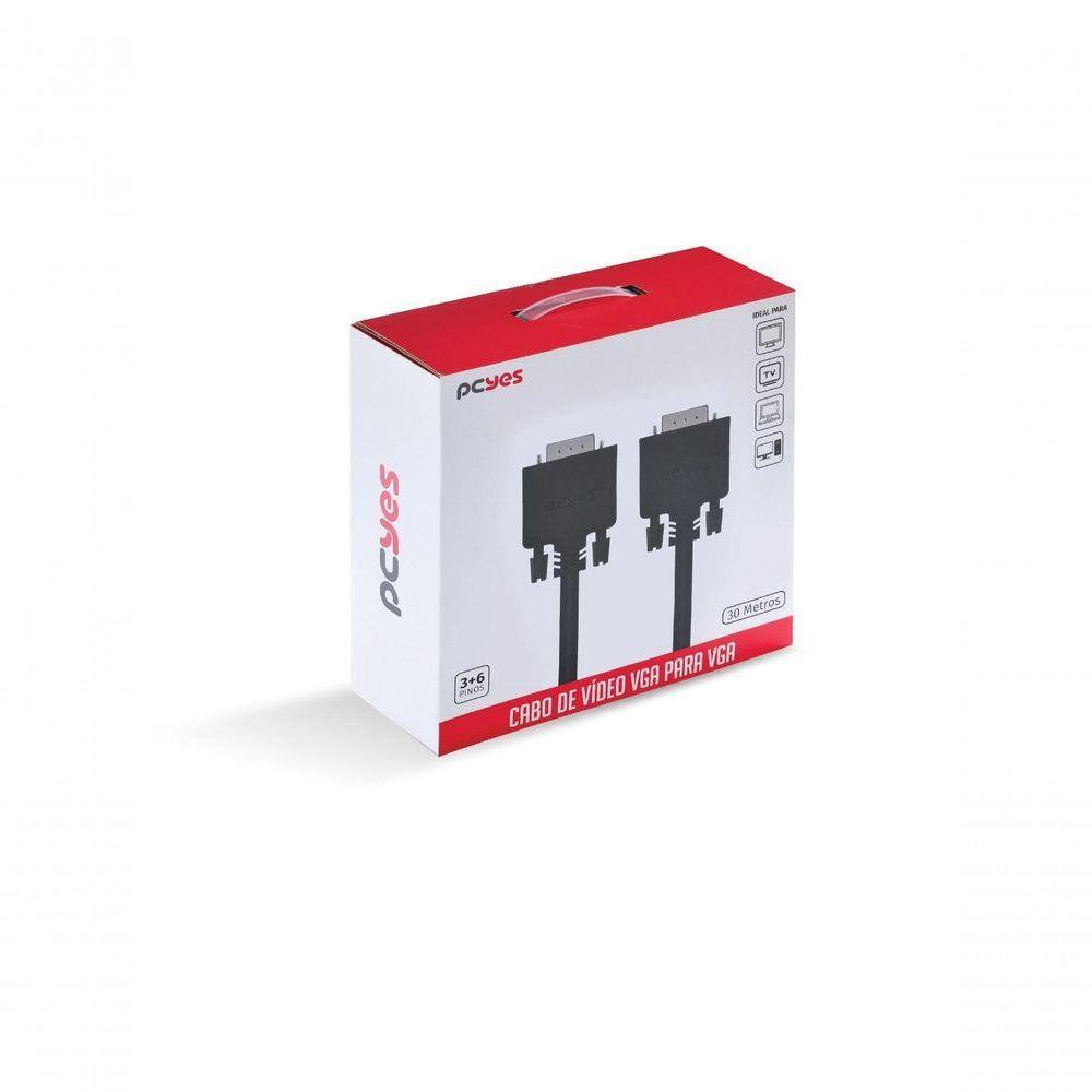 Cabo De Vídeo Vga 3+6 15 Pinos Macho Para Vga 3+6 15 Pinos Macho 28awg Puro Cobre 30 Metros - Pvm36-30 - 5