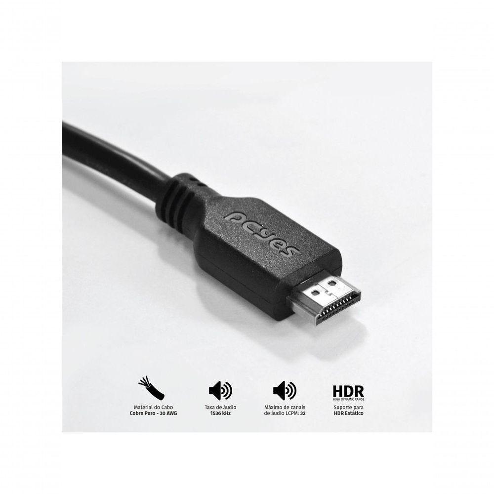 Cabo Hdmi 2.0 4k 30awg Puro Cobre 2 Metros - Phm20-2 - 8