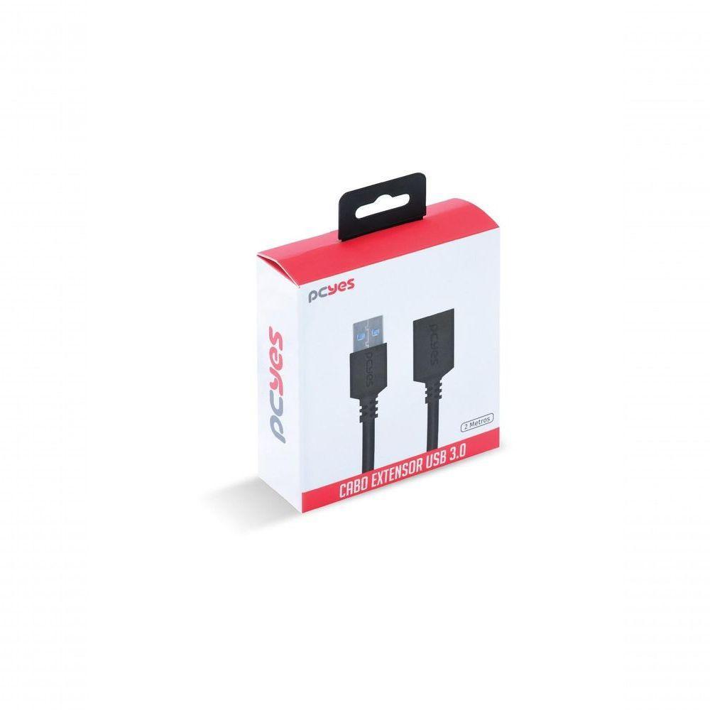 Cabo Extensor Usb A 3.0 Macho Para Usb A 3.0 Fêmea 28awg Puro Cobre 2 Metros - Puamf3-2 - 6