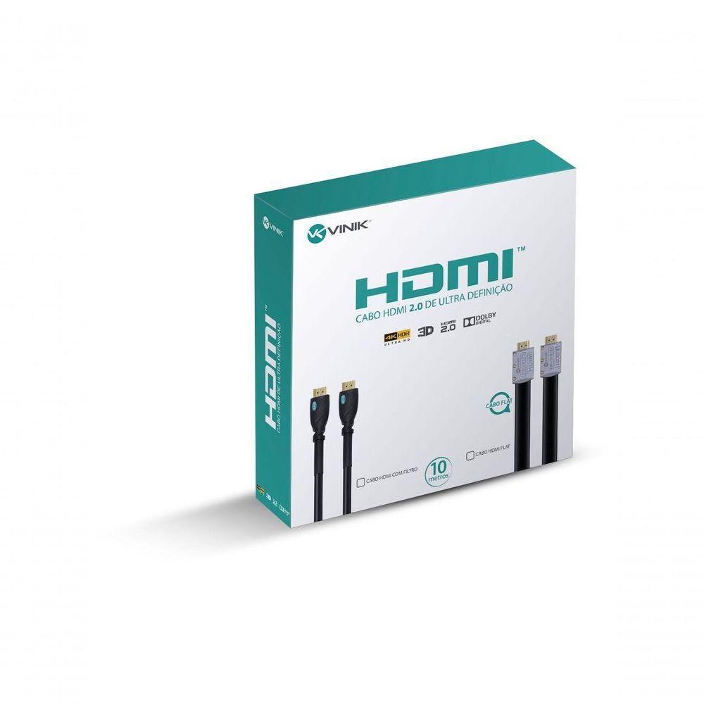 Cabo Hdmi 2.0 4k Ultra Hd 3d Conexão Ethernet Com Filtro 10 Metros - H20f-10 - 5