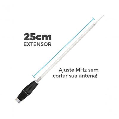 Antena Mini Marinox Para Rádio Px 10 E 11metros Com Prolongador 25cm B-2005p25