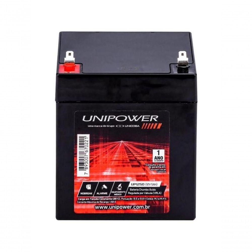 Bateria Estacionária Selada 12v 5ah Vrla Up1250 Unipower - 2