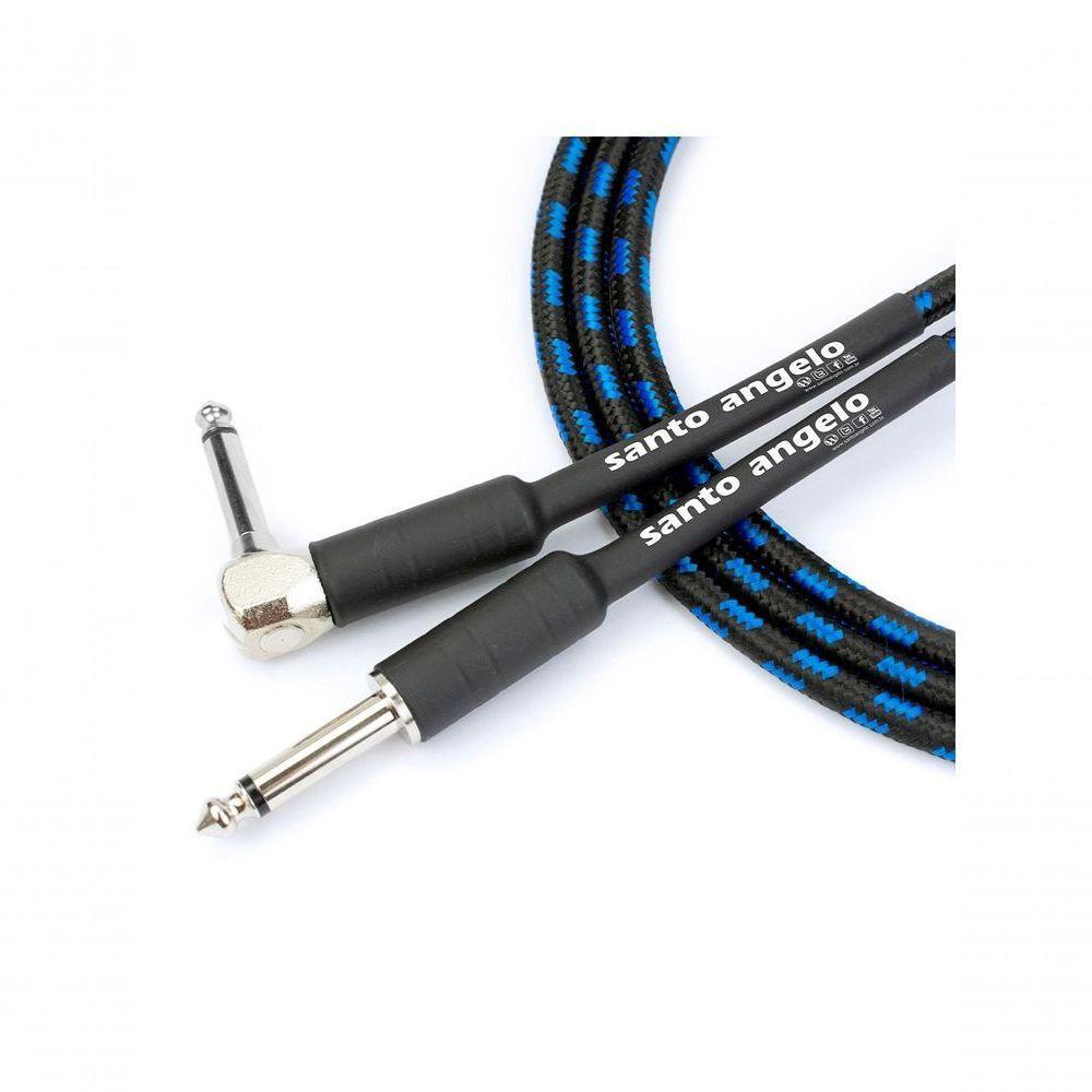 Cabo De Guitarra Angel Tx 0,30 Mm Conector P10-p10 90º 20ft 6,10 Metros Textil - 1