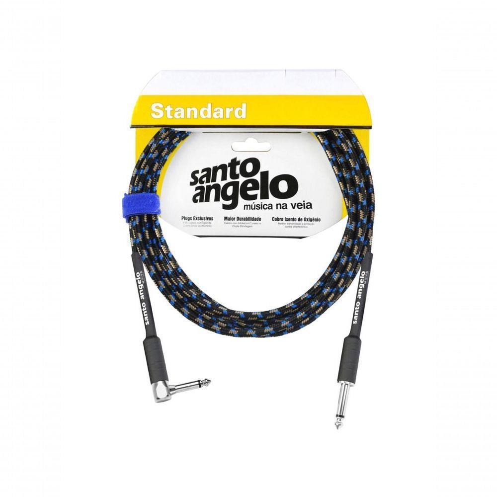 Cabo De Guitarra Angel Tx 0,30 Mm Conector P10-p10 90º 20ft 6,10 Metros Textil - 3