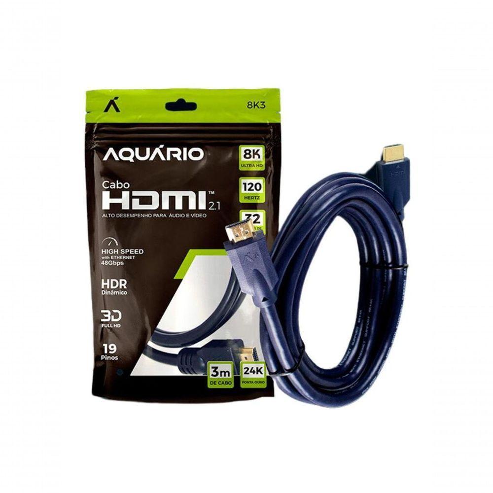 Cabo Hdmi Aquario 8k3 8k Macho X Macho 2.1 3m - 1