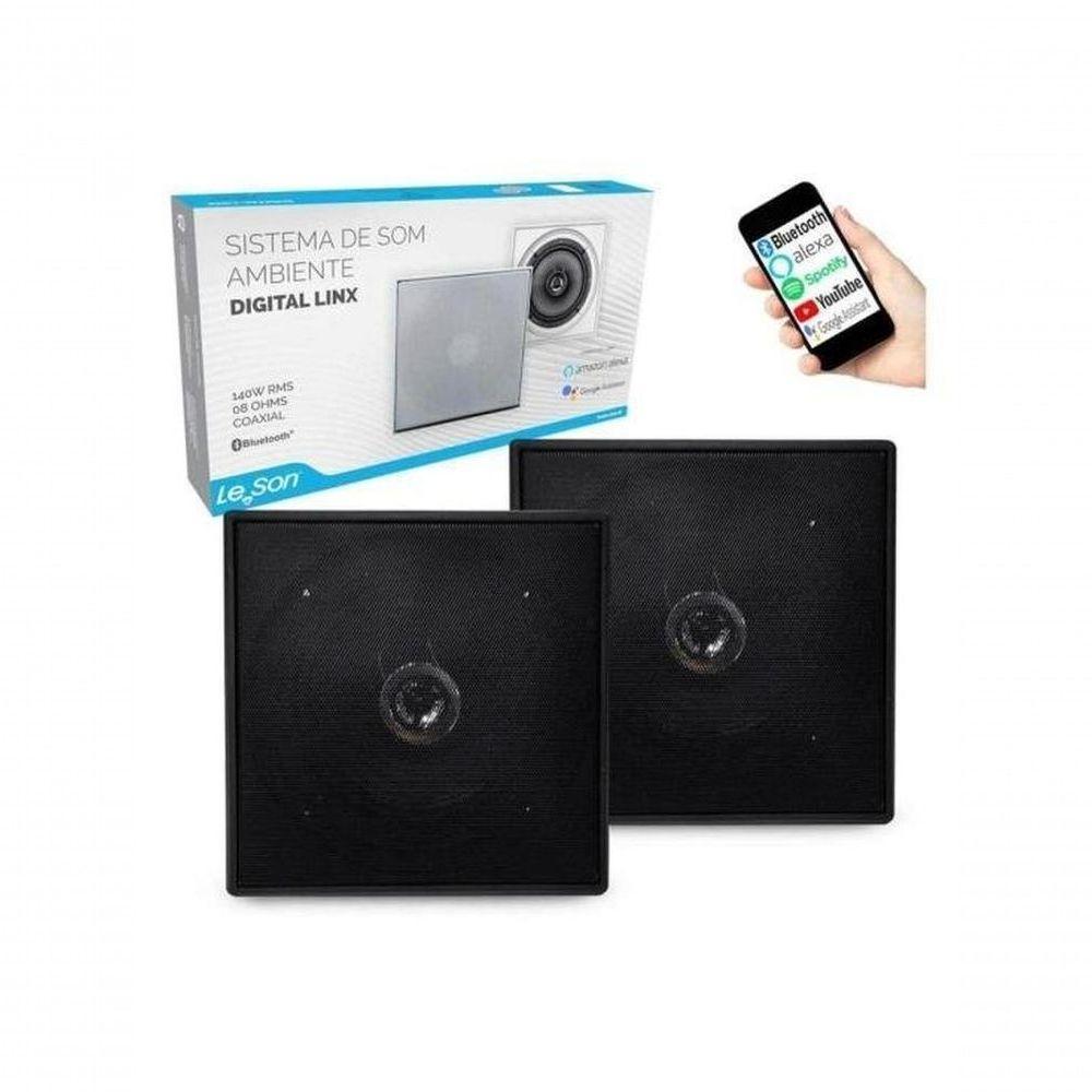 Kit Arandela 6" Leson 2lsquadpt 70w Rms Quadrada Preta -... - 1