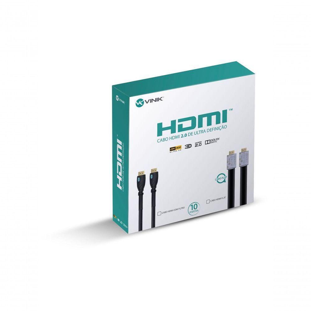 Cabo Hdmi 2.0 4k Ultra Hd 3d Conexão Ethernet Flat Com Conector Desmontável 10 Metros - H20fl-10 - 7