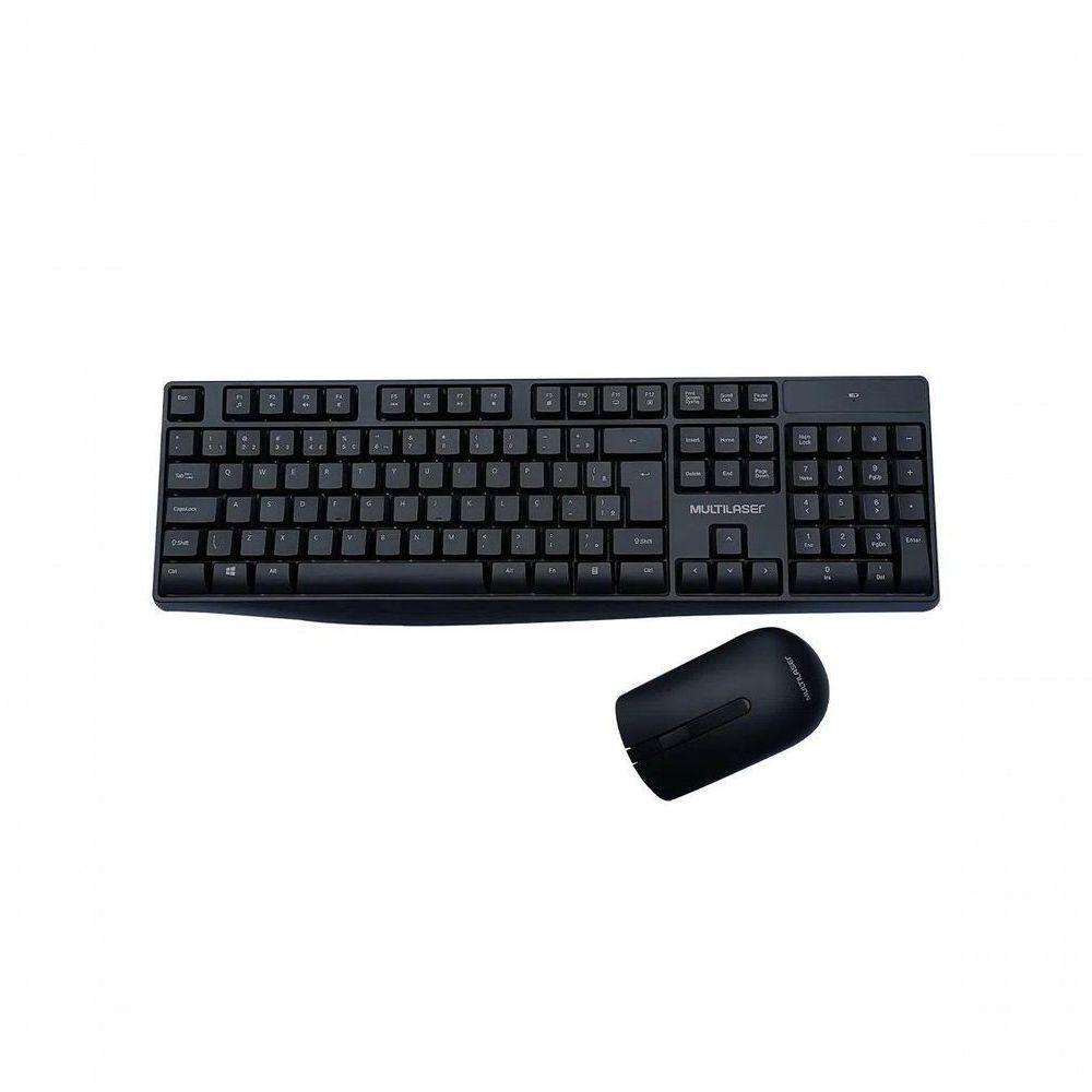 Combo Teclado E Mouse Multilaser Slim Usb 1600dpi Com... - 2