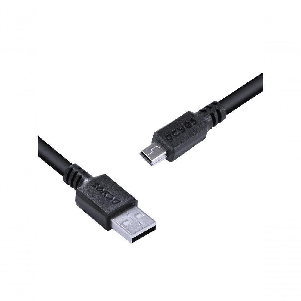 Cabo Usb A 2.0 Macho Para Mini Usb B Macho 28awg Puro Cobre 1 Metro - Puanm2-1 - 2