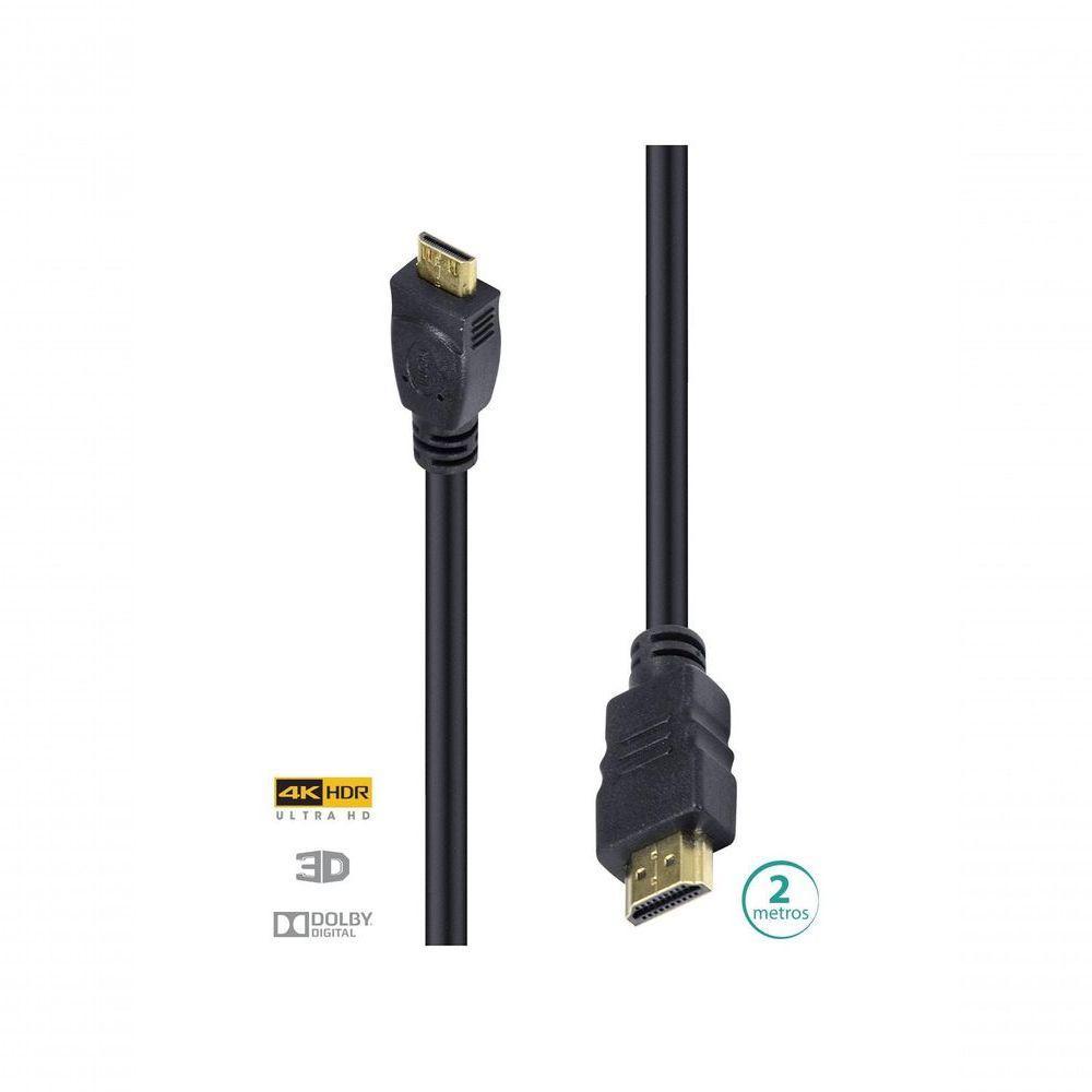 Cabo Hdmi 2.0 Para Mini Hdmi 4k Ultra Hd 3d Conexão Ethernet 2 Metros - H20mm-2 - 1