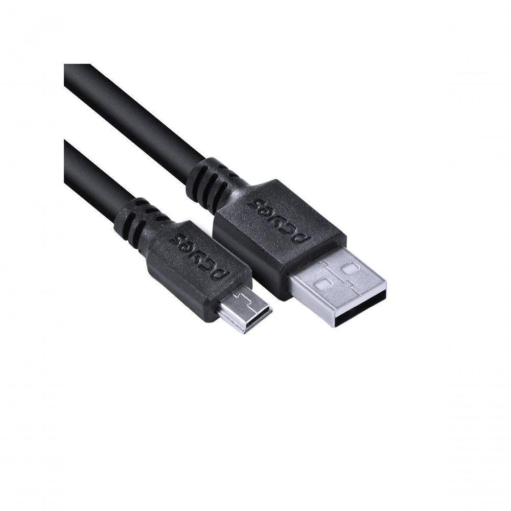 Cabo Usb A 2.0 Macho Para Mini Usb B Macho 28awg Puro Cobre 3 Metros - Puanm2-3 - 4