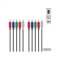 Cabo 5 Rca Macho Para 5 Rca Macho Video Componente 2 Metros - P5r-2 - 1