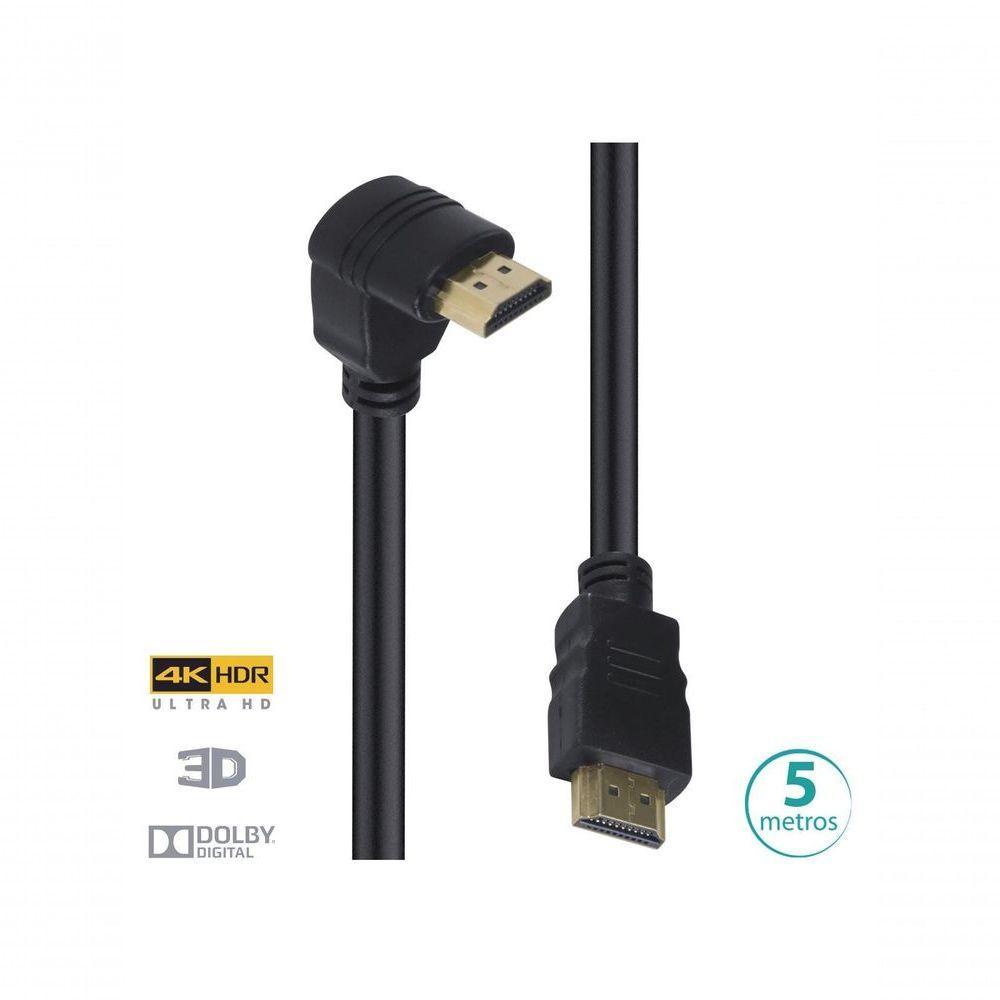 Cabo Hdmi 2.0 4k Ultra Hd 3d Conexão Ethernet Com 01 Conector 90º 5 Metros - H2090-5 - 1