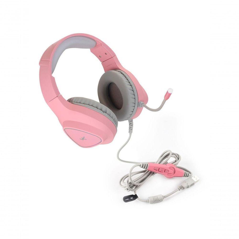 Fone De Ouvido Headset Gamer Chroma Usb 7.1 Rgb Rosa - Gh804 - 2