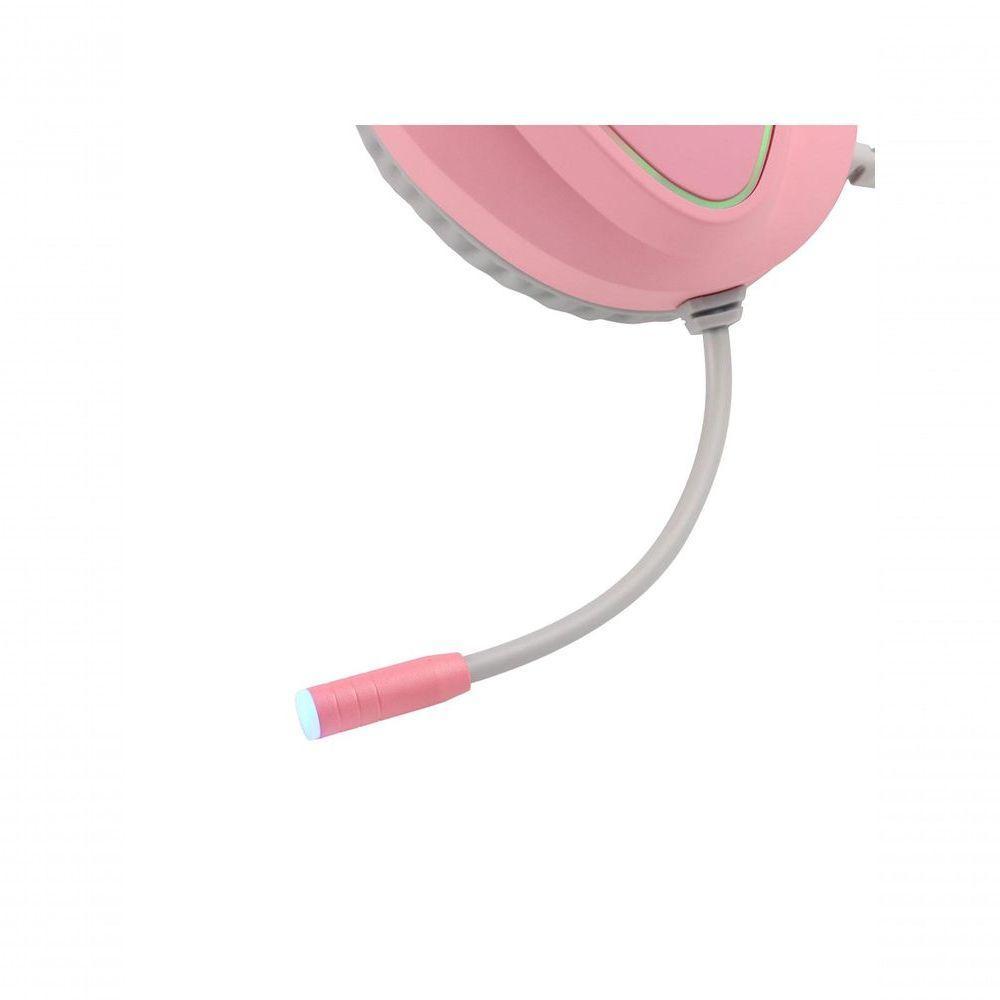 Fone De Ouvido Headset Gamer Chroma Usb 7.1 Rgb Rosa - Gh804 - 10