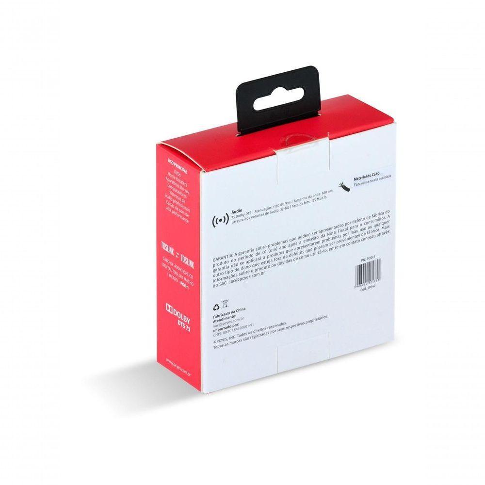 Cabo óptico Digital Toslink Macho 1 Metro - Pod-1 - 7