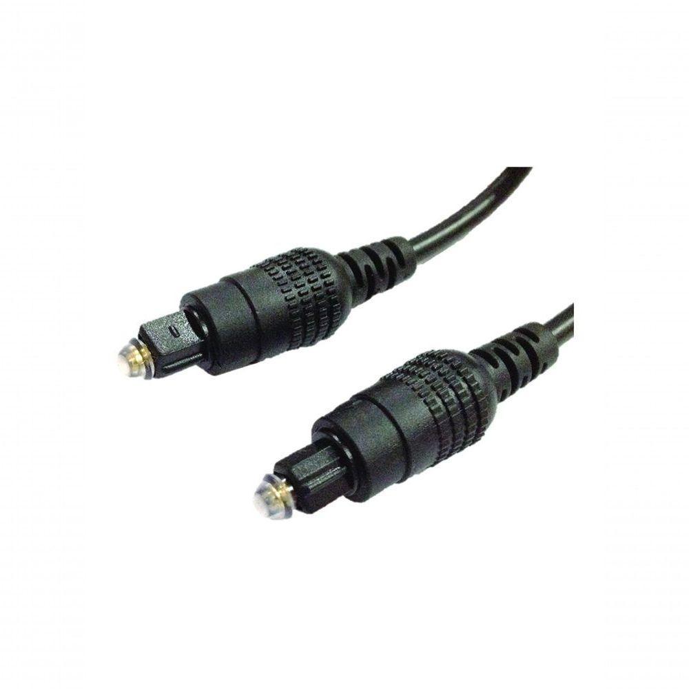 Cabo Fibra Otica Para Audio 4mm Toslink- Toslink 3mts Preto - 1