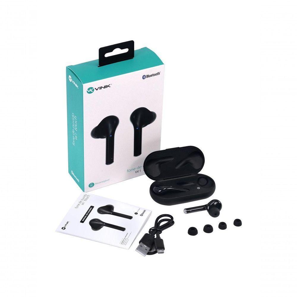 Fone De Ouvido Bluetooth W1 Touch - Preto - 4